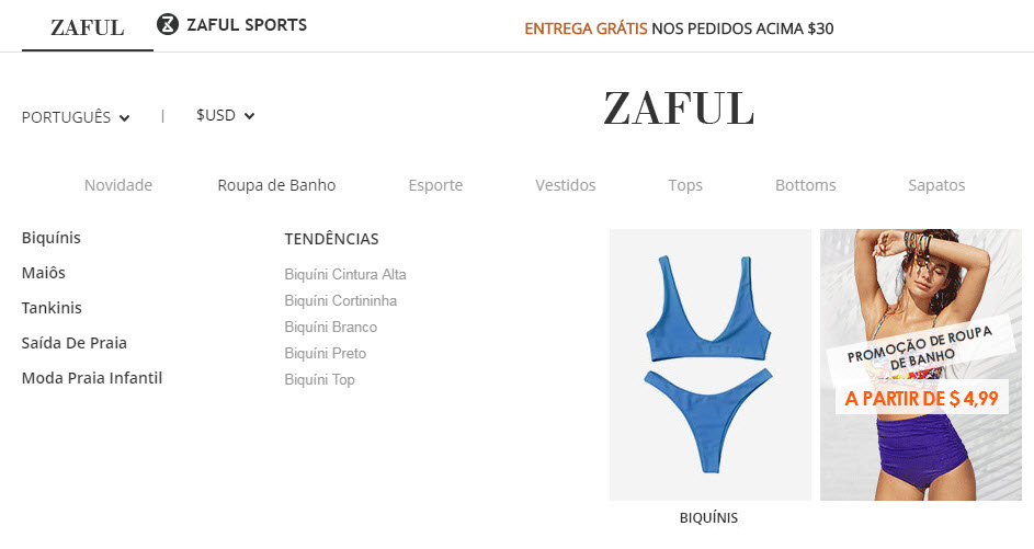 Roupa de Banho Zaful